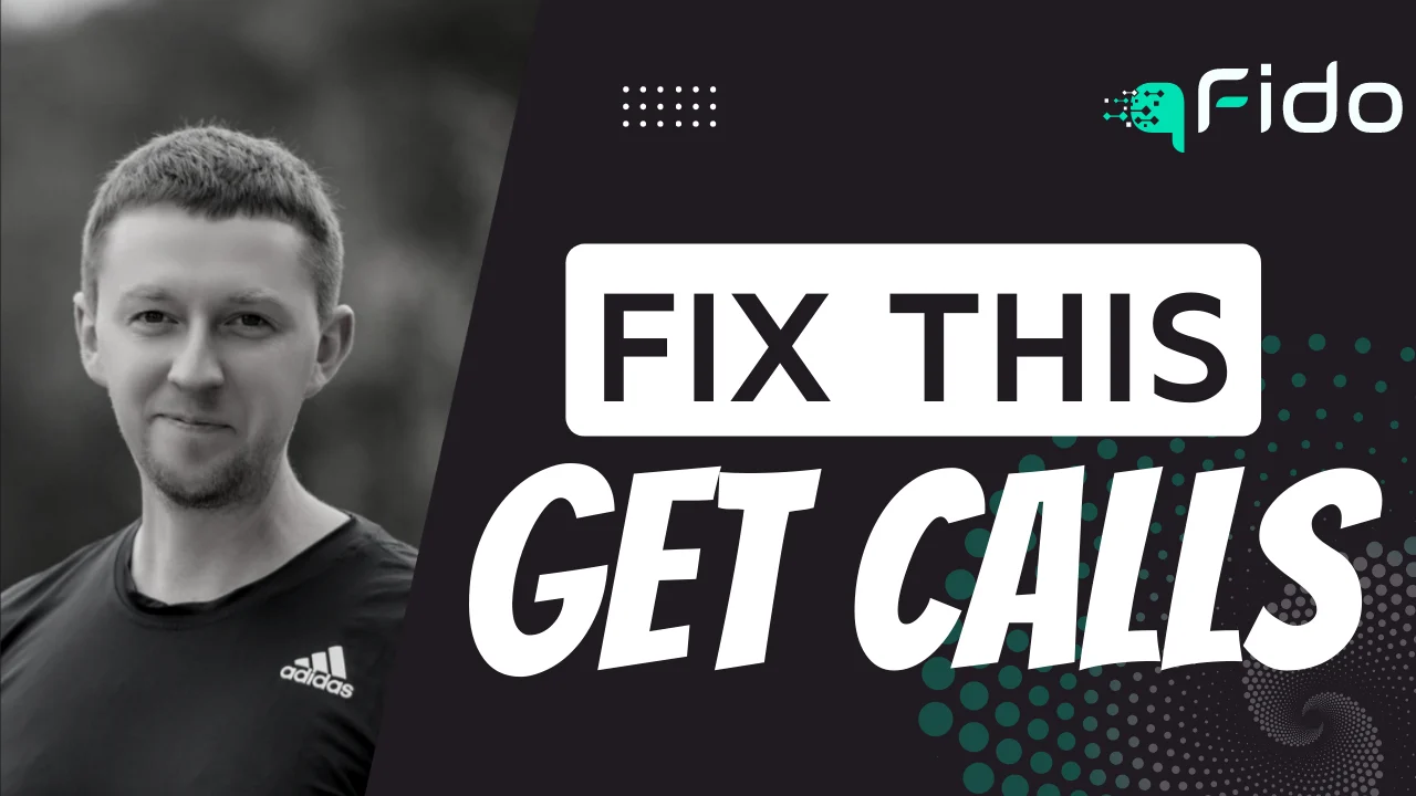 Thomas from qFido with text Fix This Get Calls on electrician website structure video thumbnail.